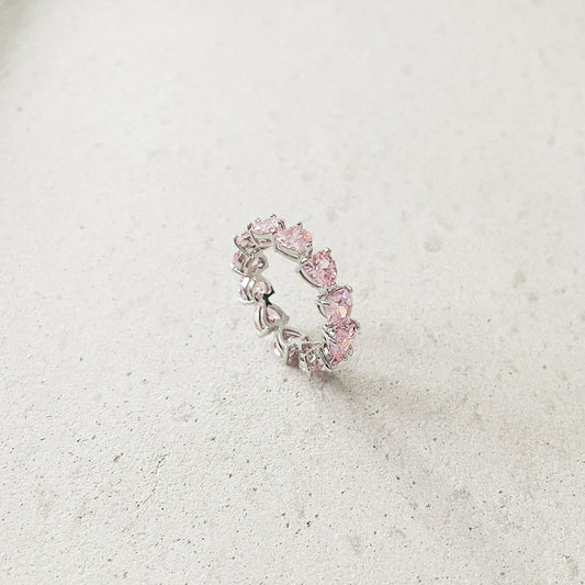 Sweet Vibes - Pink Eternity Hearts Ring